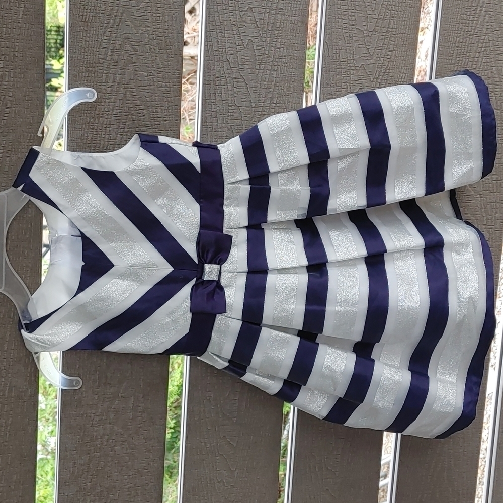 Jona Michelle Girls Straps Formal Dress‎ size 4 Years blue white silver